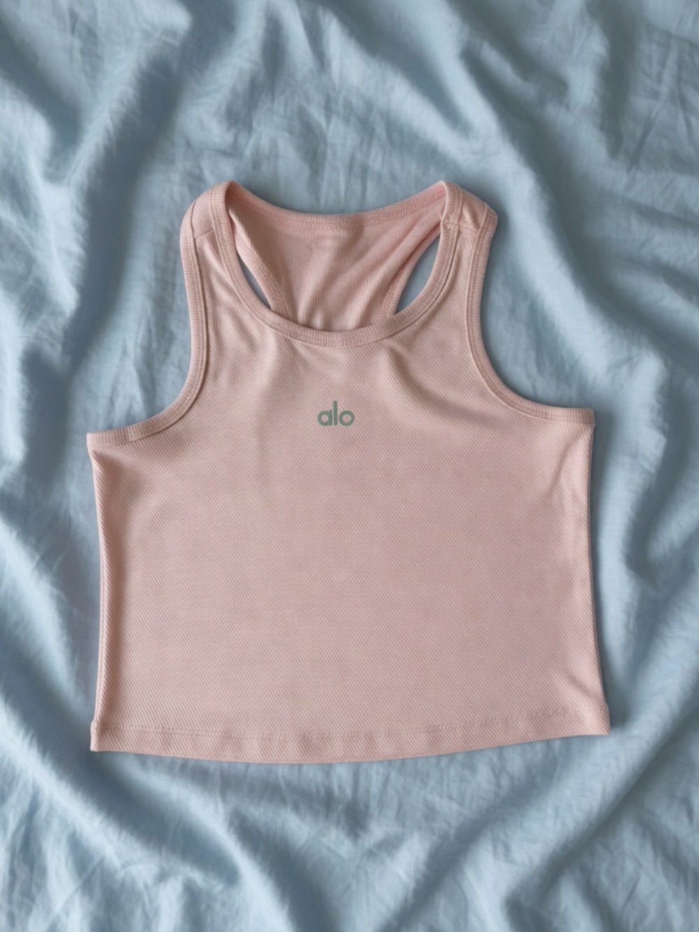 ALO Yoga Pink Ribbed Racerback Tank Top